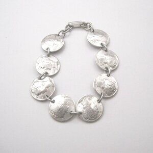 Silver Mercury Dime Bracelet, side drilled-nicely domed